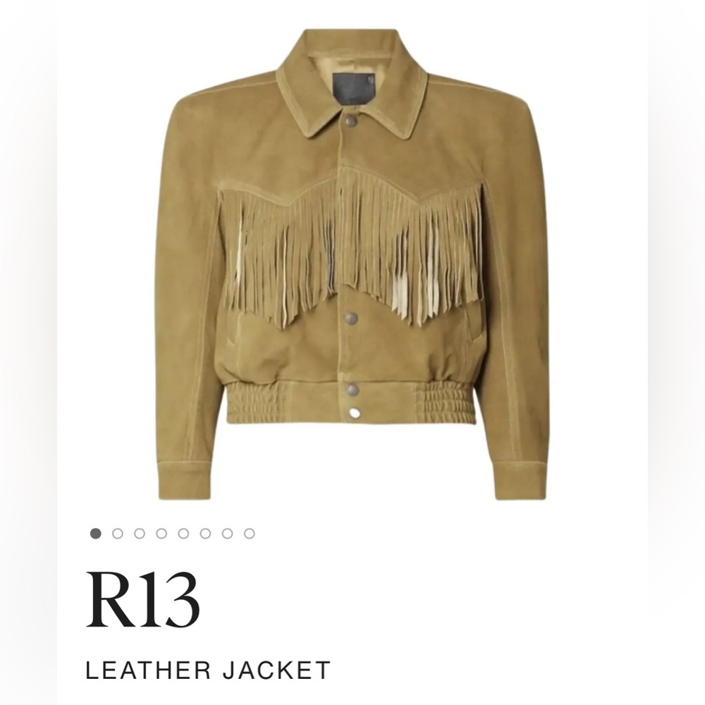 R13 Fringe Leather Bomber Jacket
